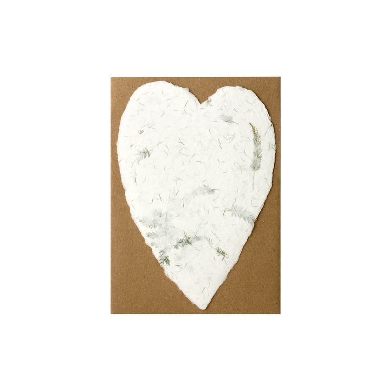 Small Fern Handmade Paper Heart, Size: Single