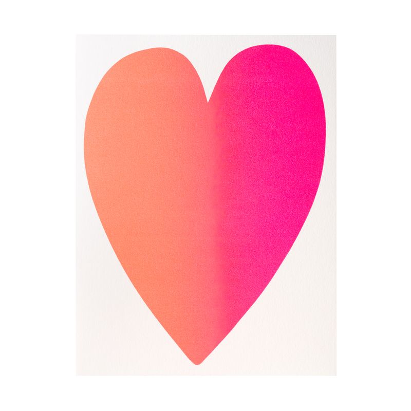 Two-Tone Heart Letterpress Card