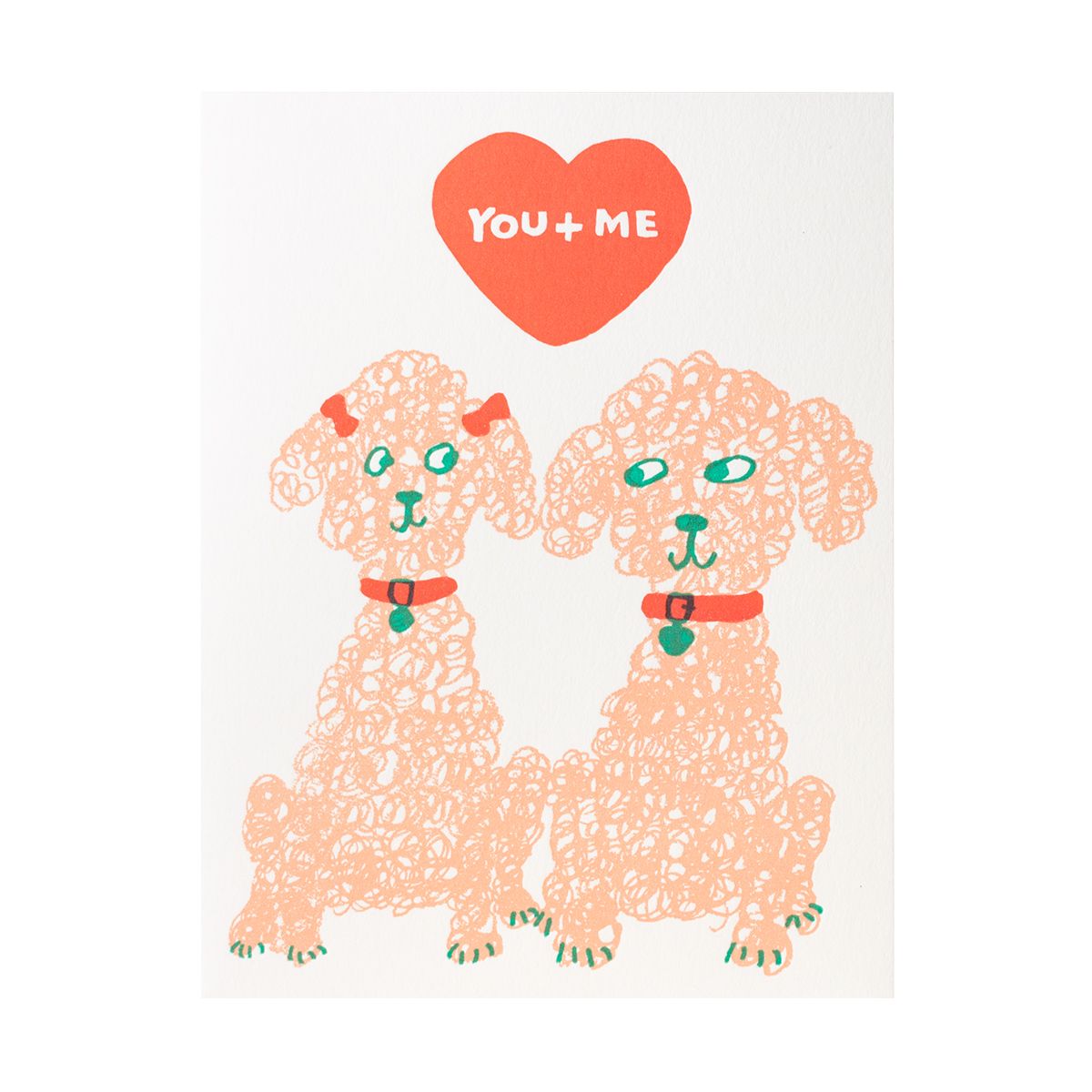Poodles Love Letterpress Card