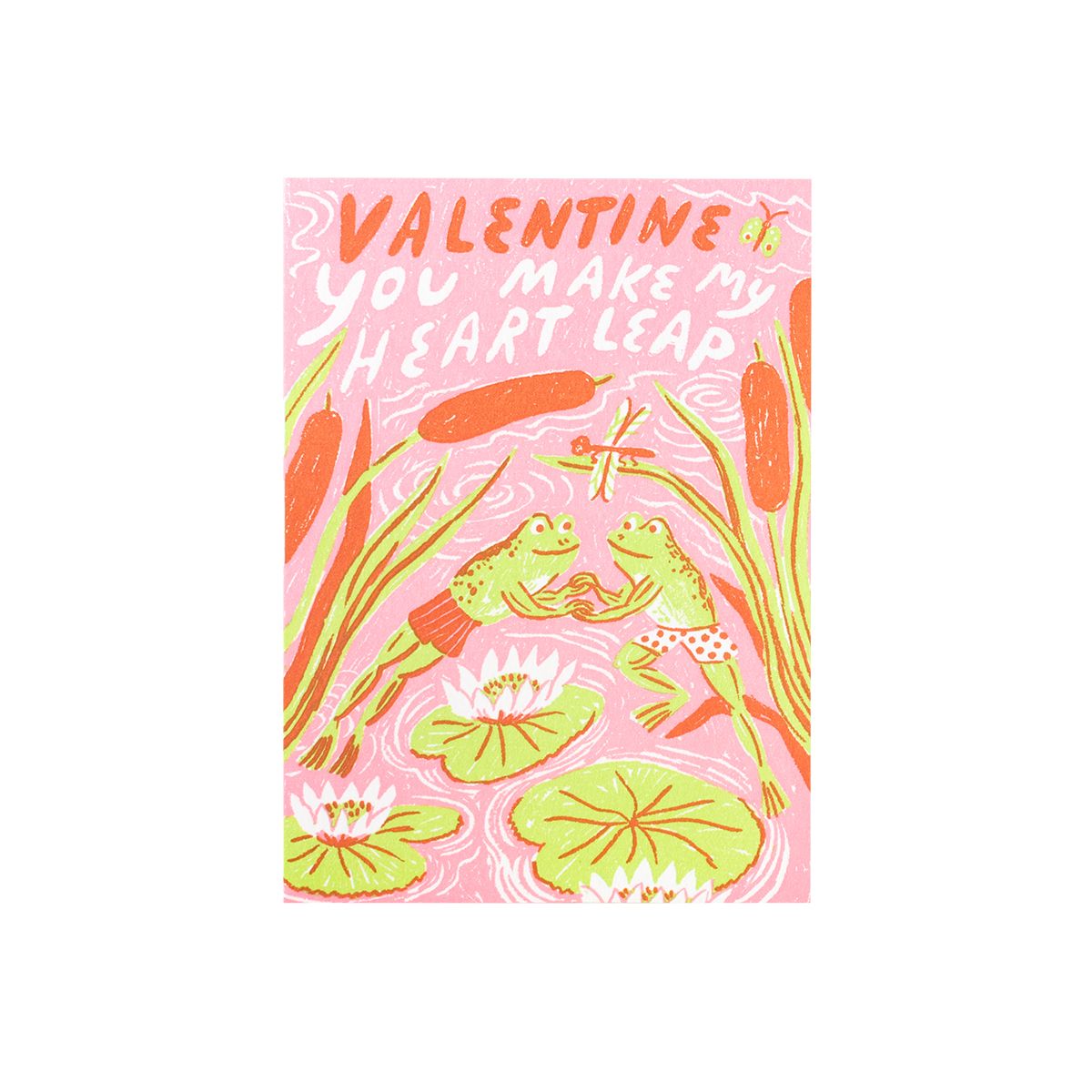 Frog Valentine Letterpress Card