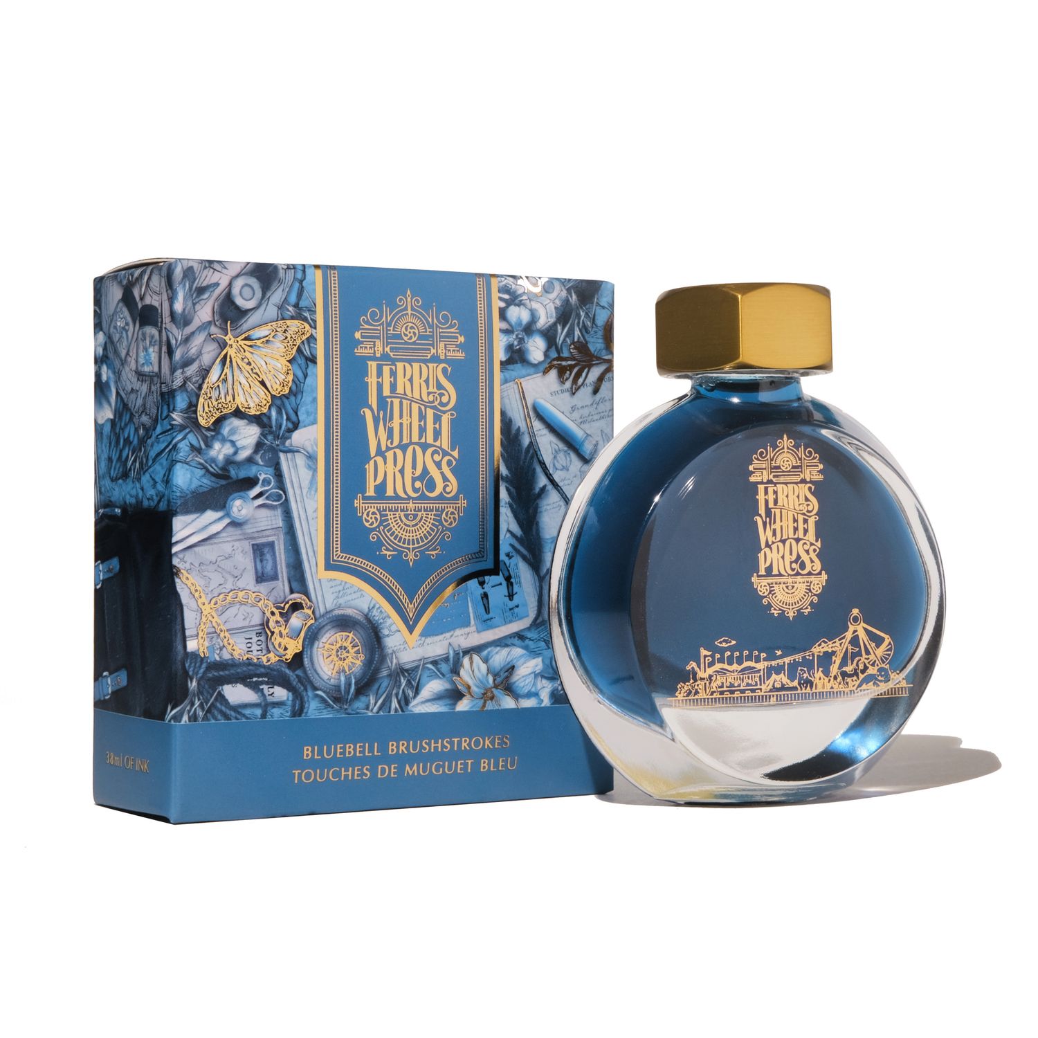 Ferris Wheel Press Bluebell Brushstrokes Bottled Ink (38ml)