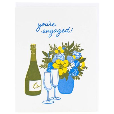 Champagne Toast Letterpress Card