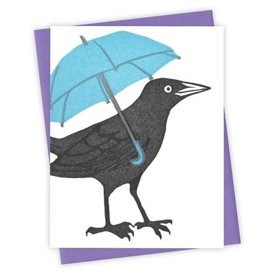 Puddle Jump Grackle Letterpress Card