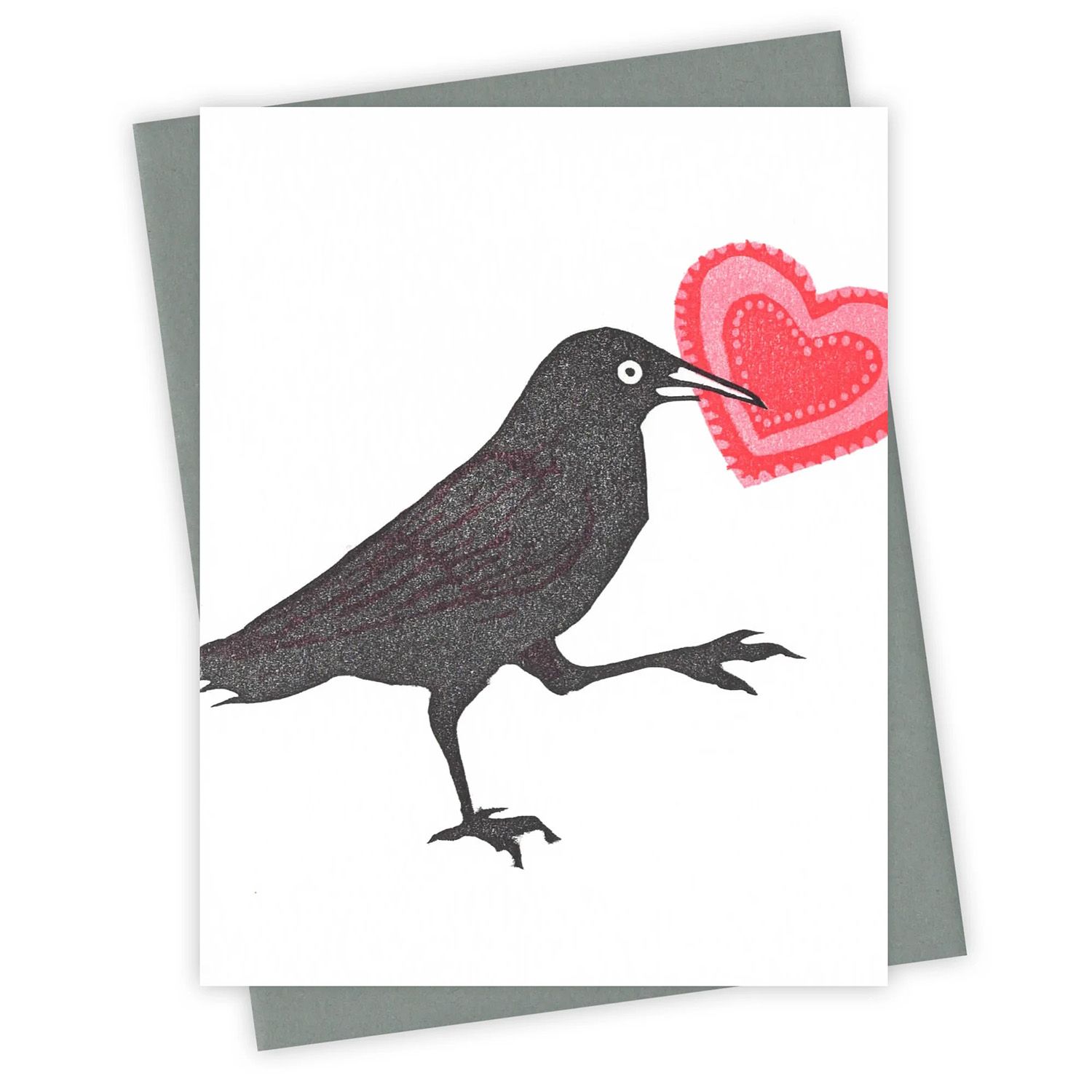 Homemade Valentine Grackle Letterpress Card