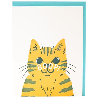 Nose Boop Cat Letterpress Card