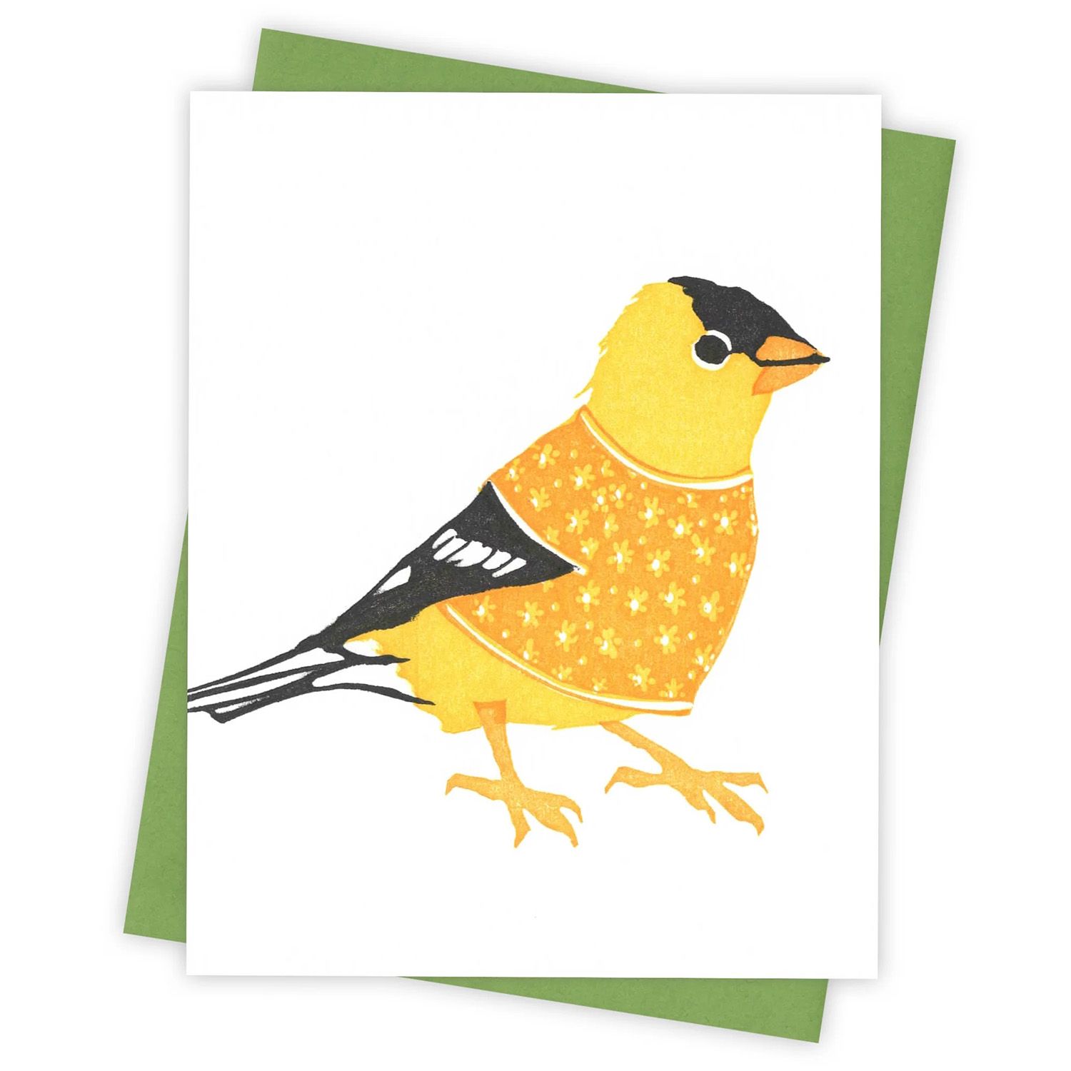 Flower Jumper Goldfinch Letterpress Card