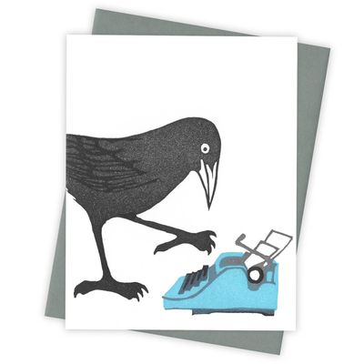 Hunt &amp; Peck Grackle Letterpress Card