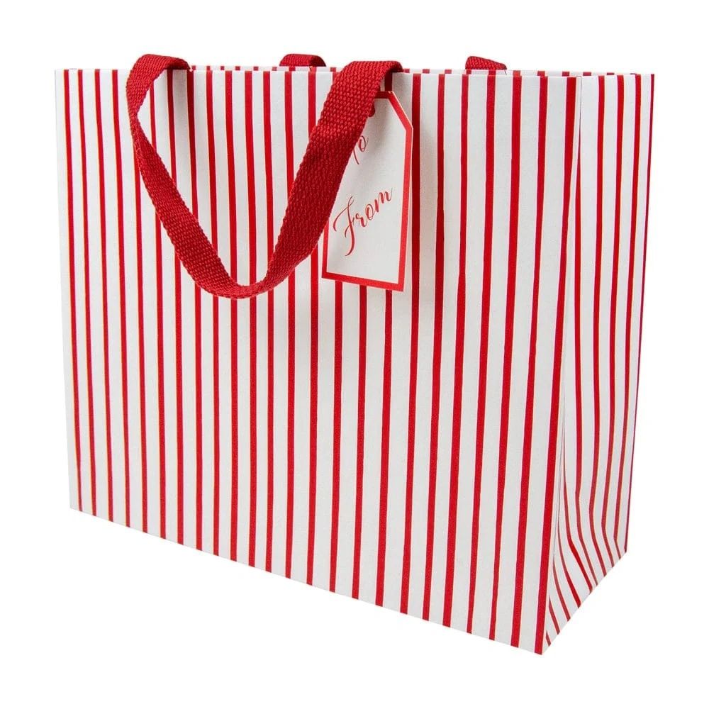 Red and White Stripe Large Gift Bag