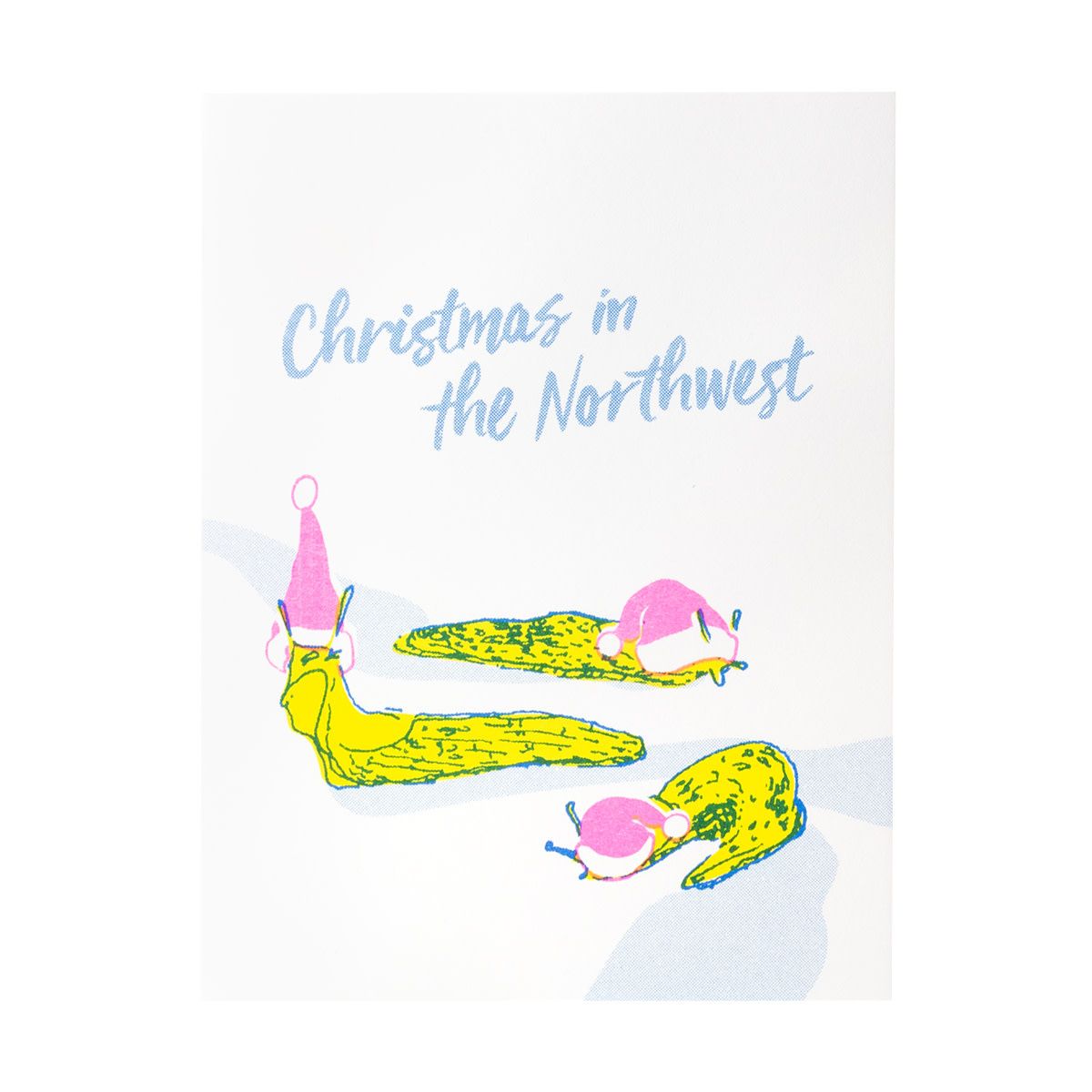 Christmas Slug Risograph Greeting Card