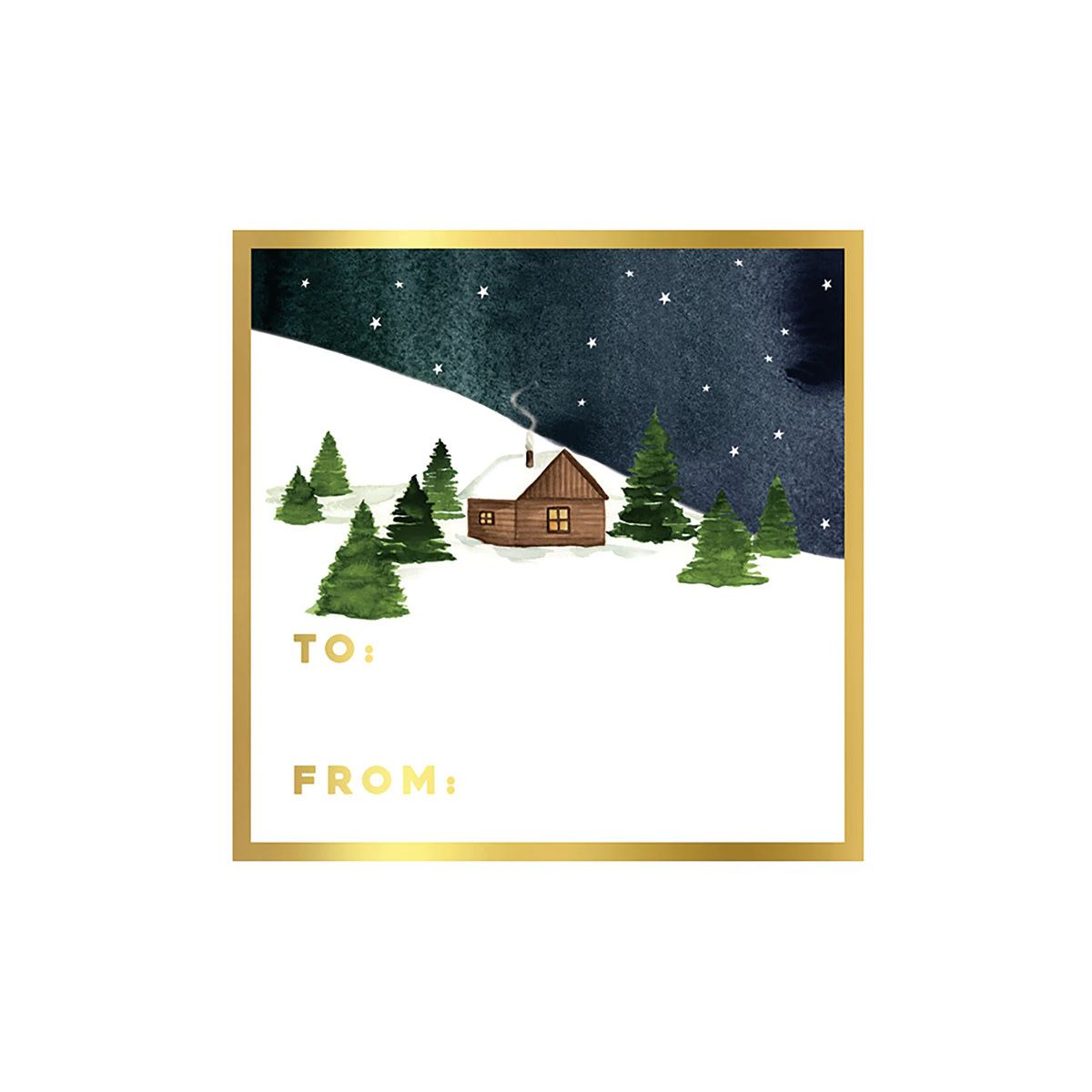 Snowy Cabin Gift Stickers