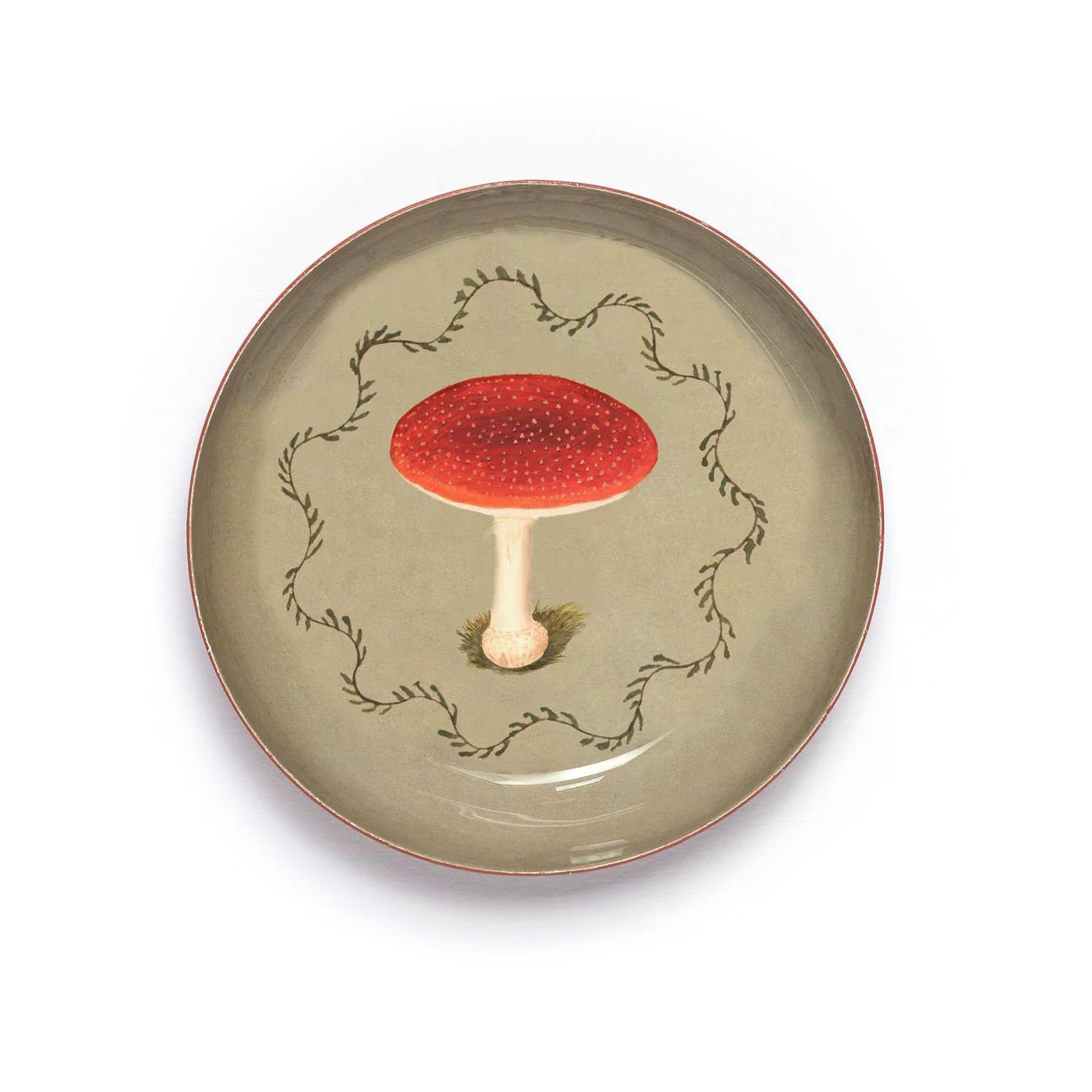 Enamel Printed Tray - Mushroom