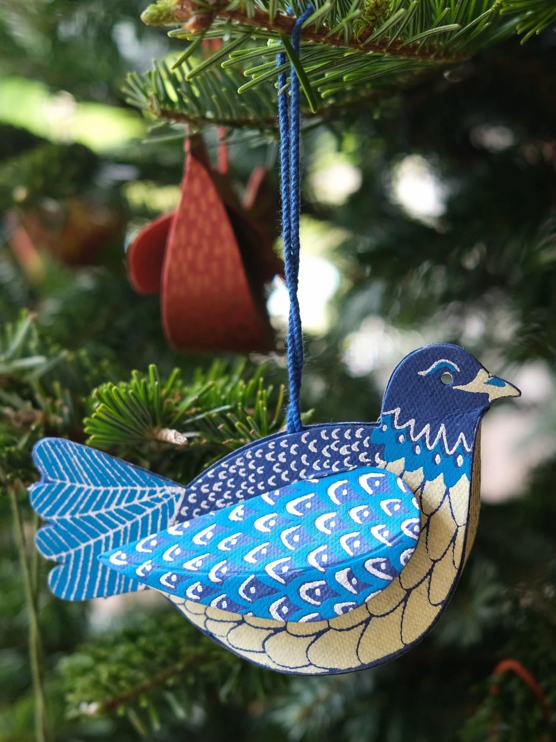 East End Press - Dove Blue Bird Paper Ornament