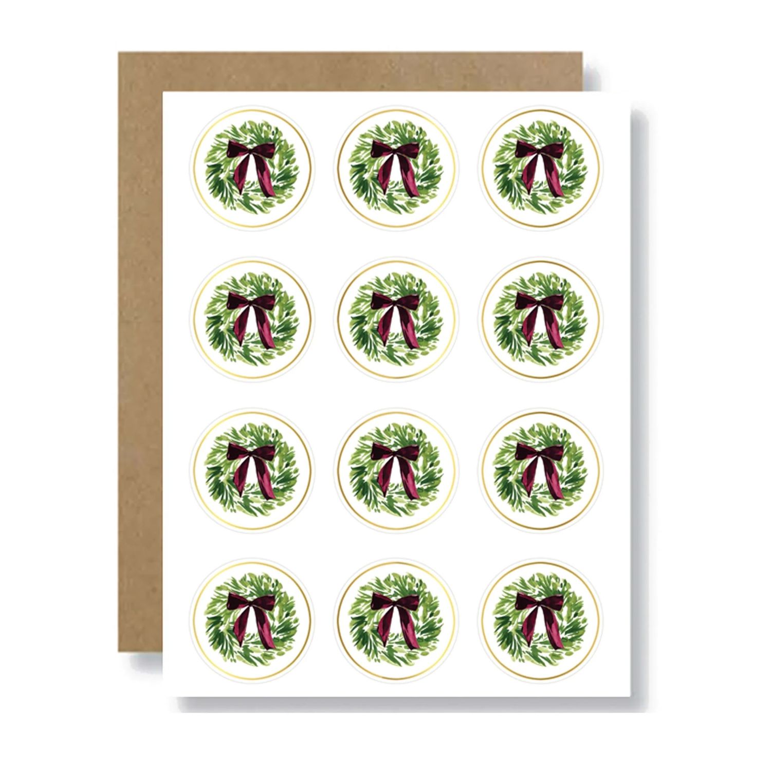 Holiday Bow Wreath Stickers
