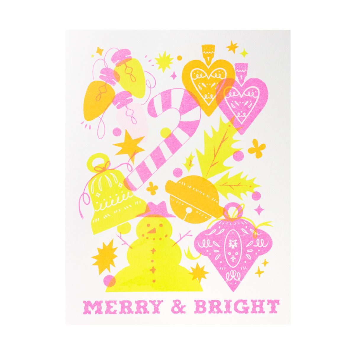 Merry and Bright Risograph Holiday Card