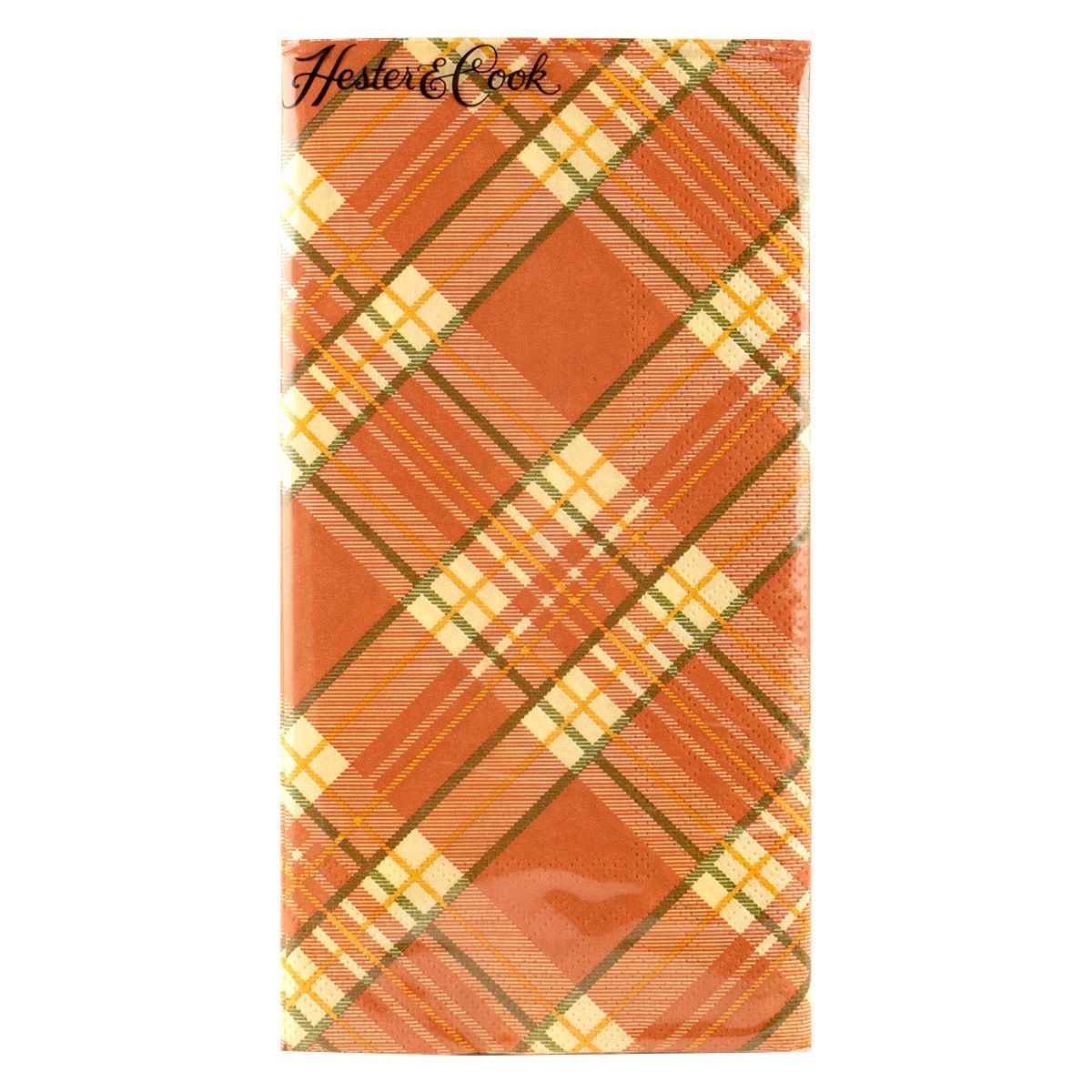 Orange Plaid Guest Napkins