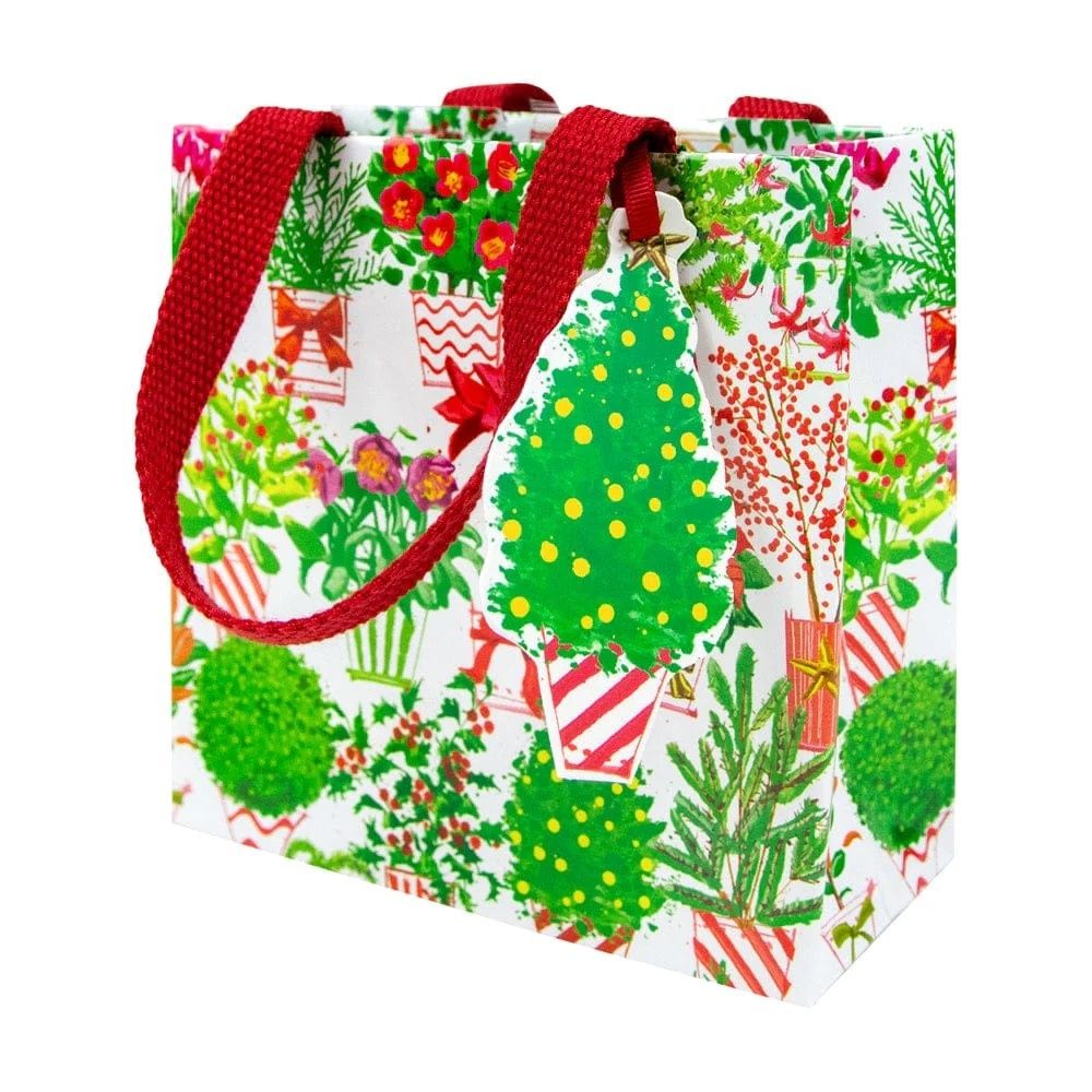 Christmas Flower Market Small Square Gift Bag