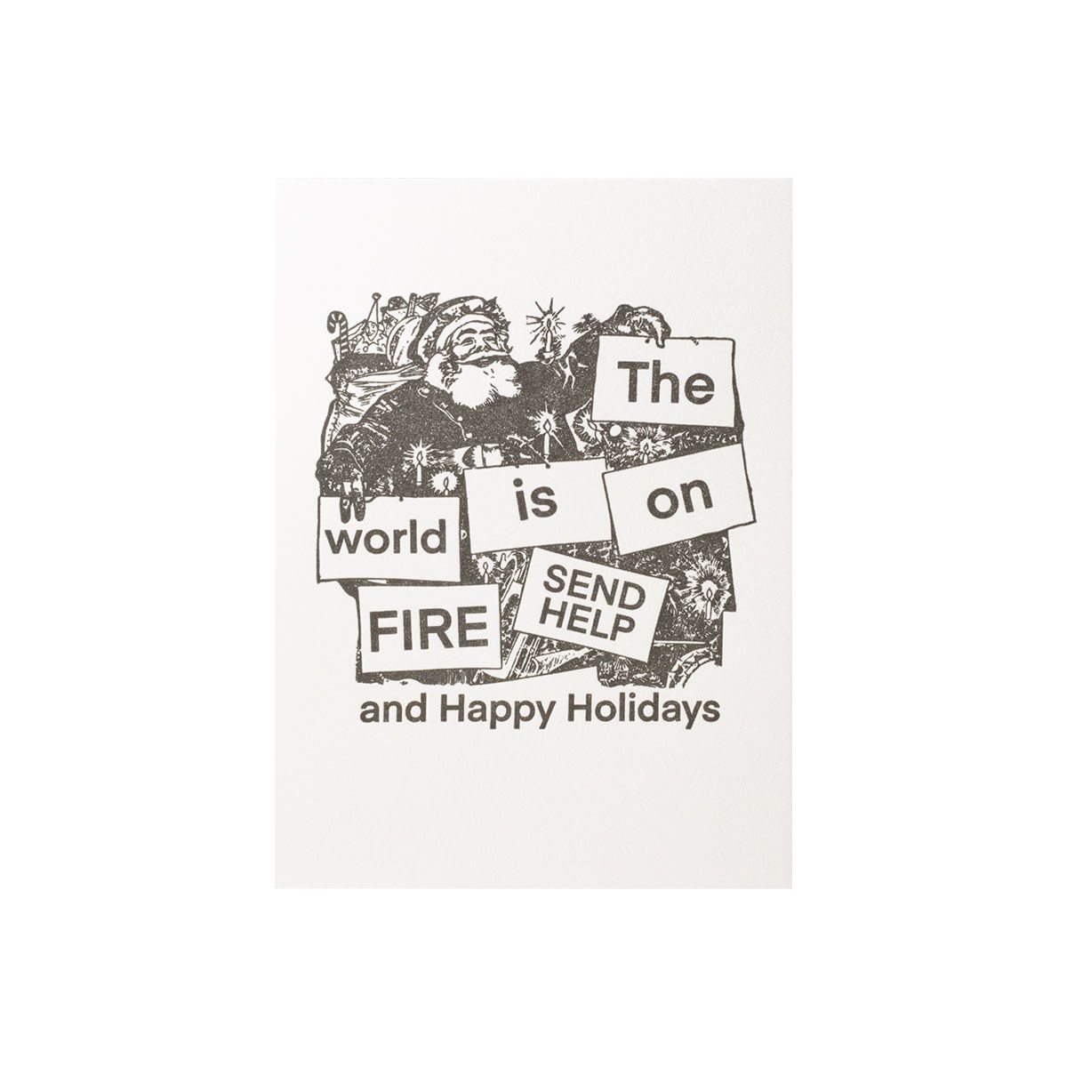 The World is on Fire Letterpress Holiday Card