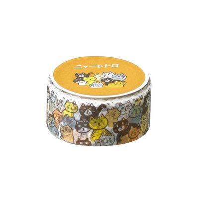 Cat Crowd Retro Masking Tape