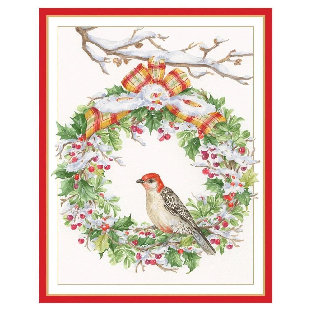 Wreath and Woodpecker Cards Box of 15