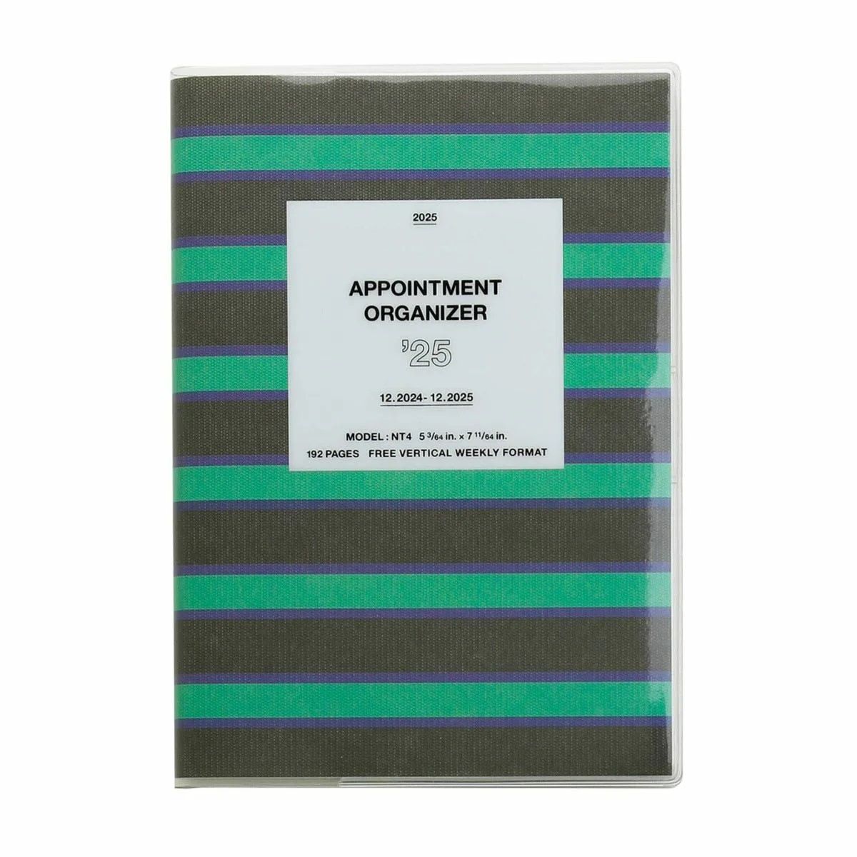 2025 B6 Weekly Planner - Green/Black Stripe
