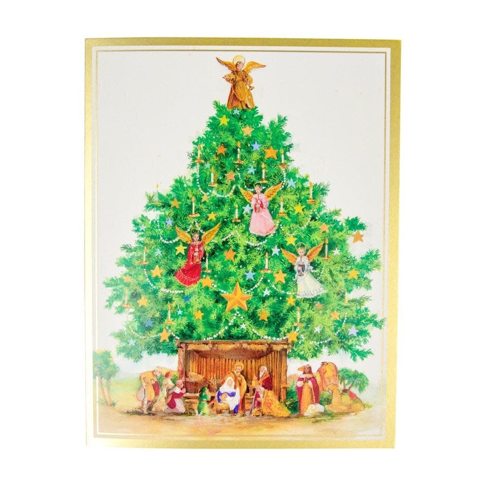 Angel Tree with Creche Cards Box of 15