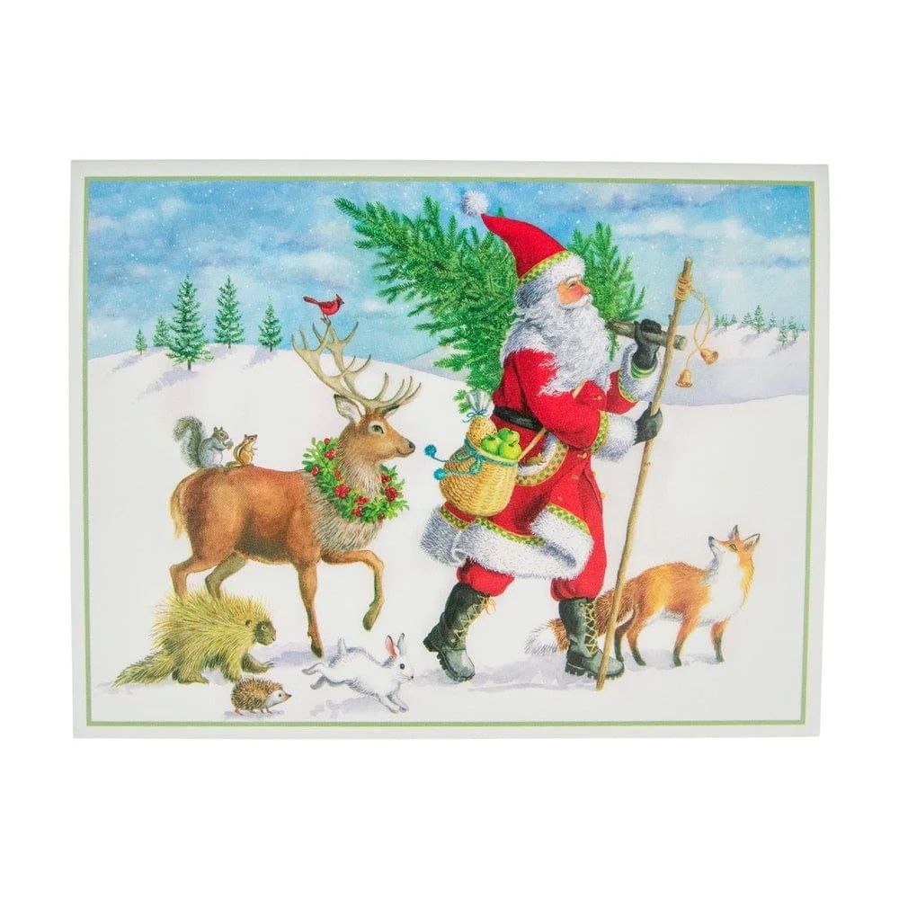Winter Walk Santa Cards Box of 15
