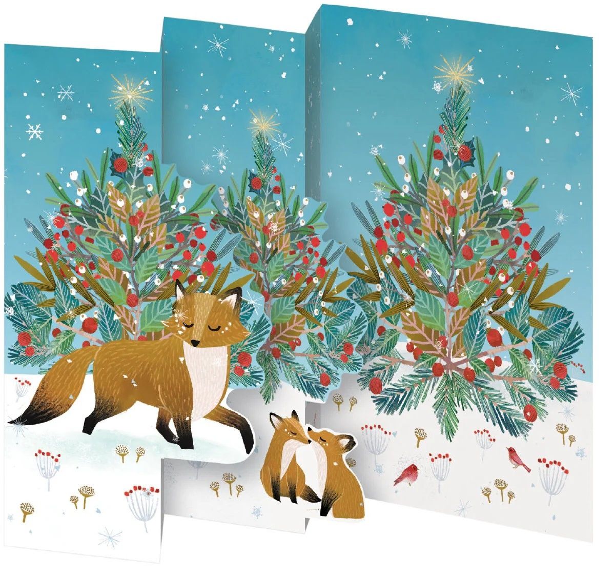 Beneath the Tree Tri-fold Card Box of 5