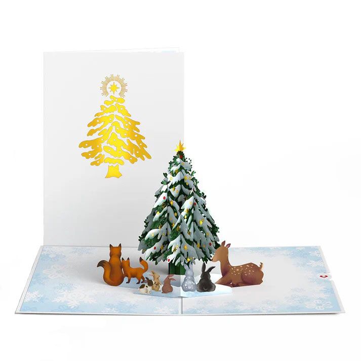 Woodland White Christmas Pop-up Card