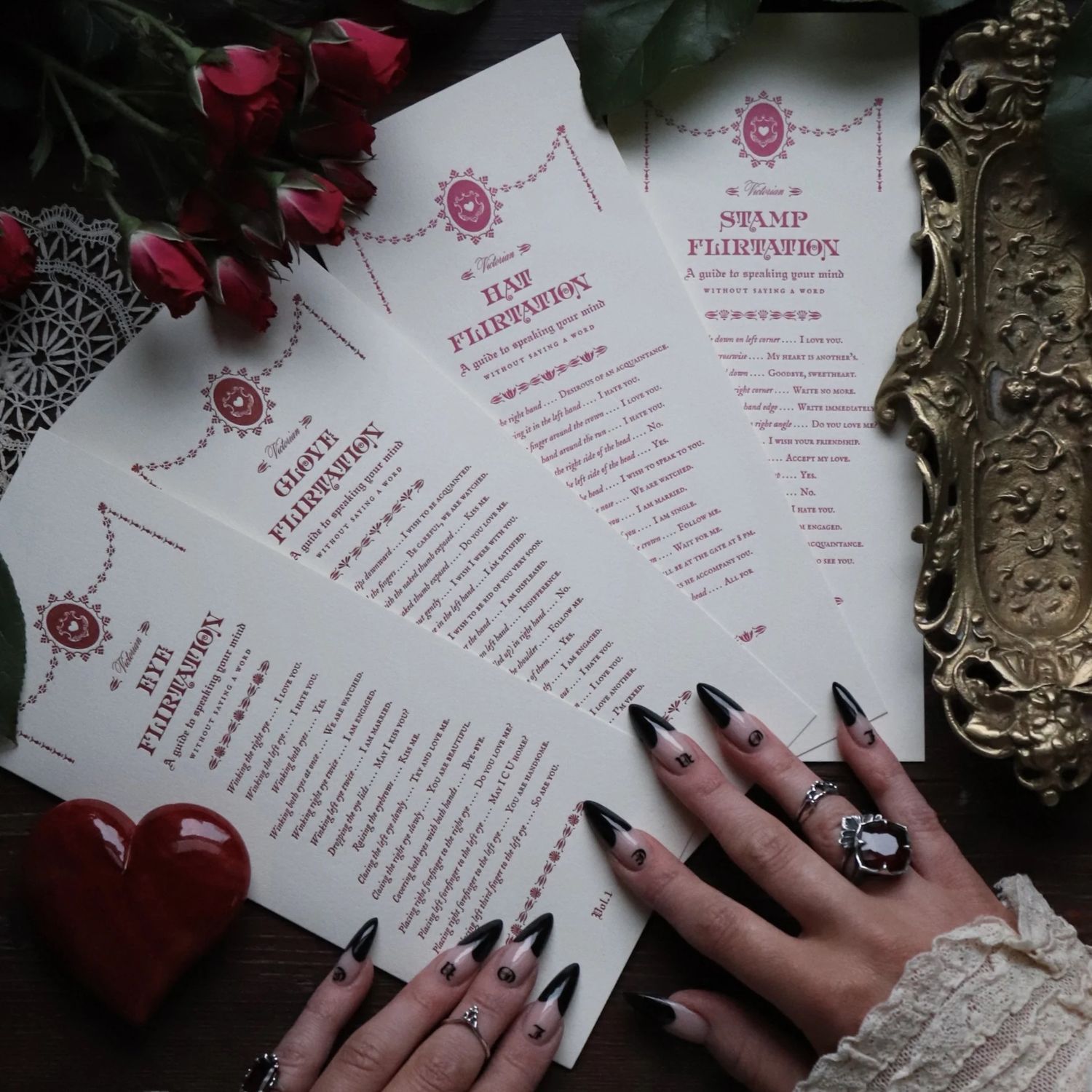 Glove Flirtation Greeting Card