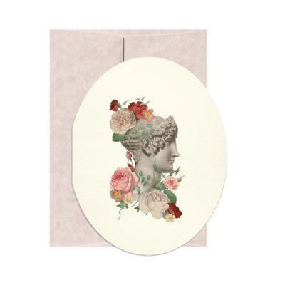 Rose Oval Greeting Card