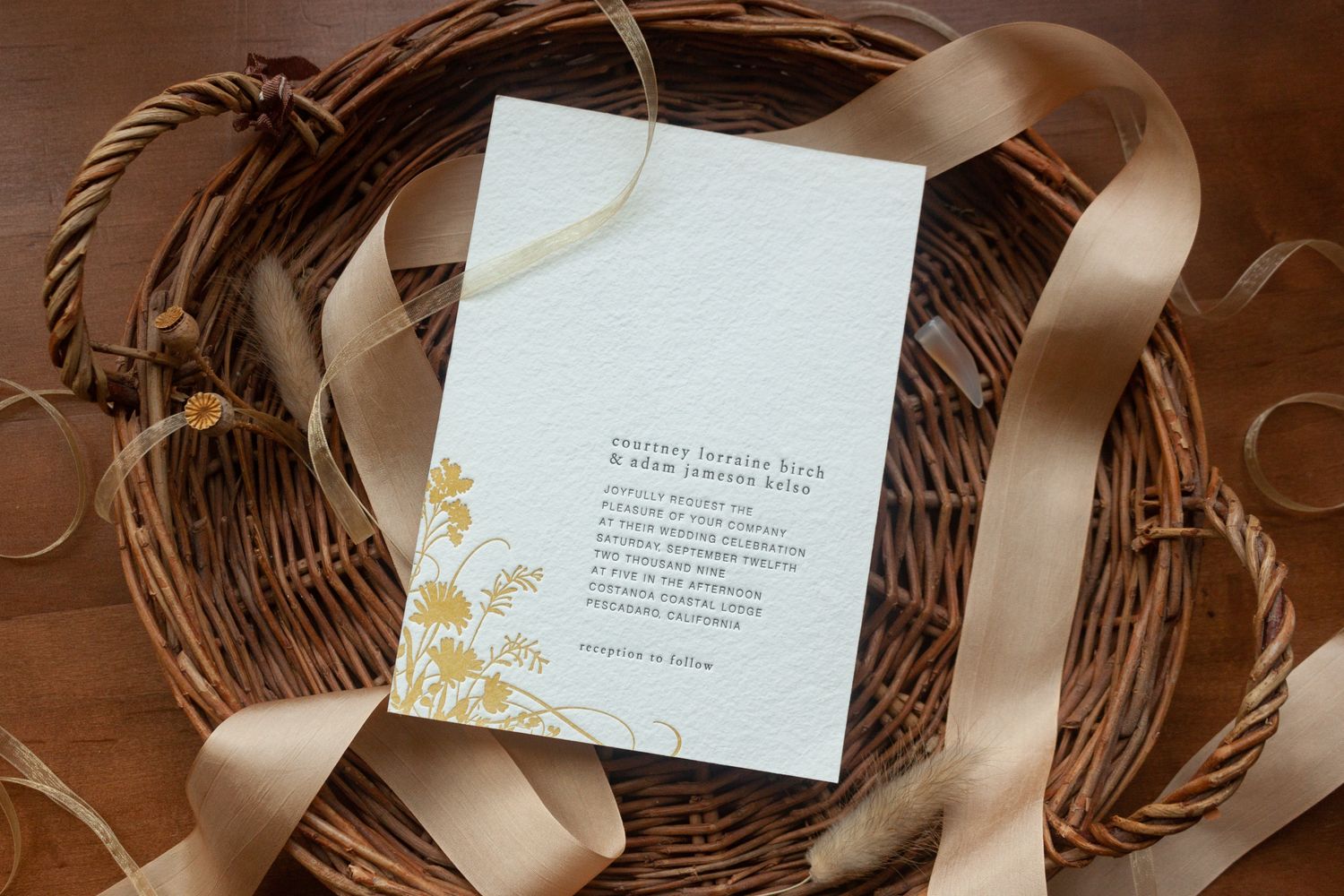 Prairie Flower Wedding Invitation
