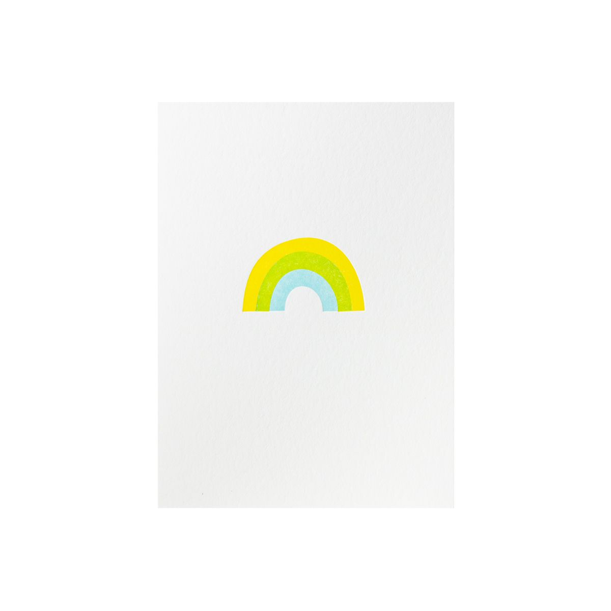 Yellow, Green, and Blue Rainbow Letterpress Card