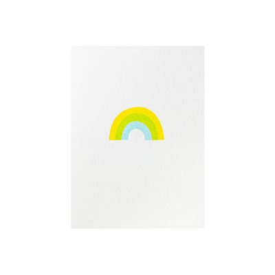 Yellow, Green, and Blue Rainbow Letterpress Card