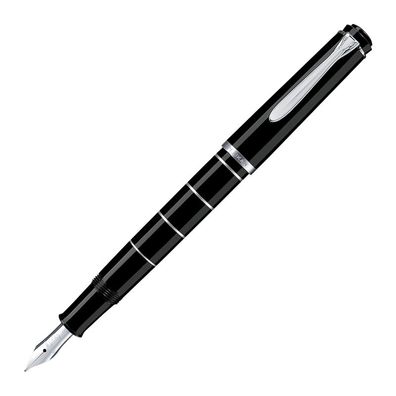 Pelikan Classic 215 Black with Silver Rings Fountain Pen Fine