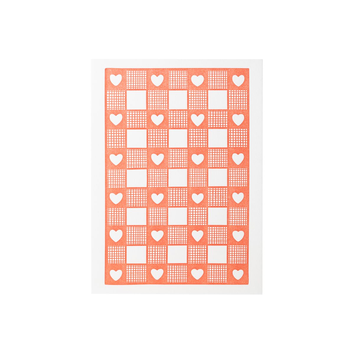 Heart Grid Letterpress Card