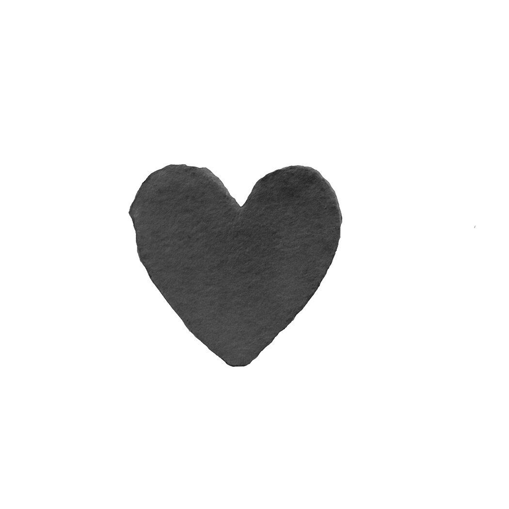 Petite Charcoal Handmade Paper Heart, Size: Single