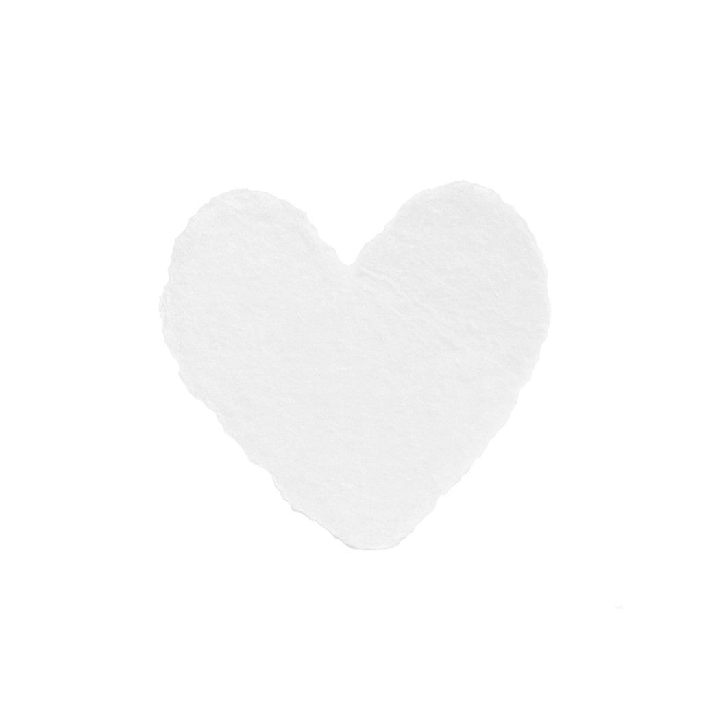 Petite White Handmade Paper Heart, Size: Single