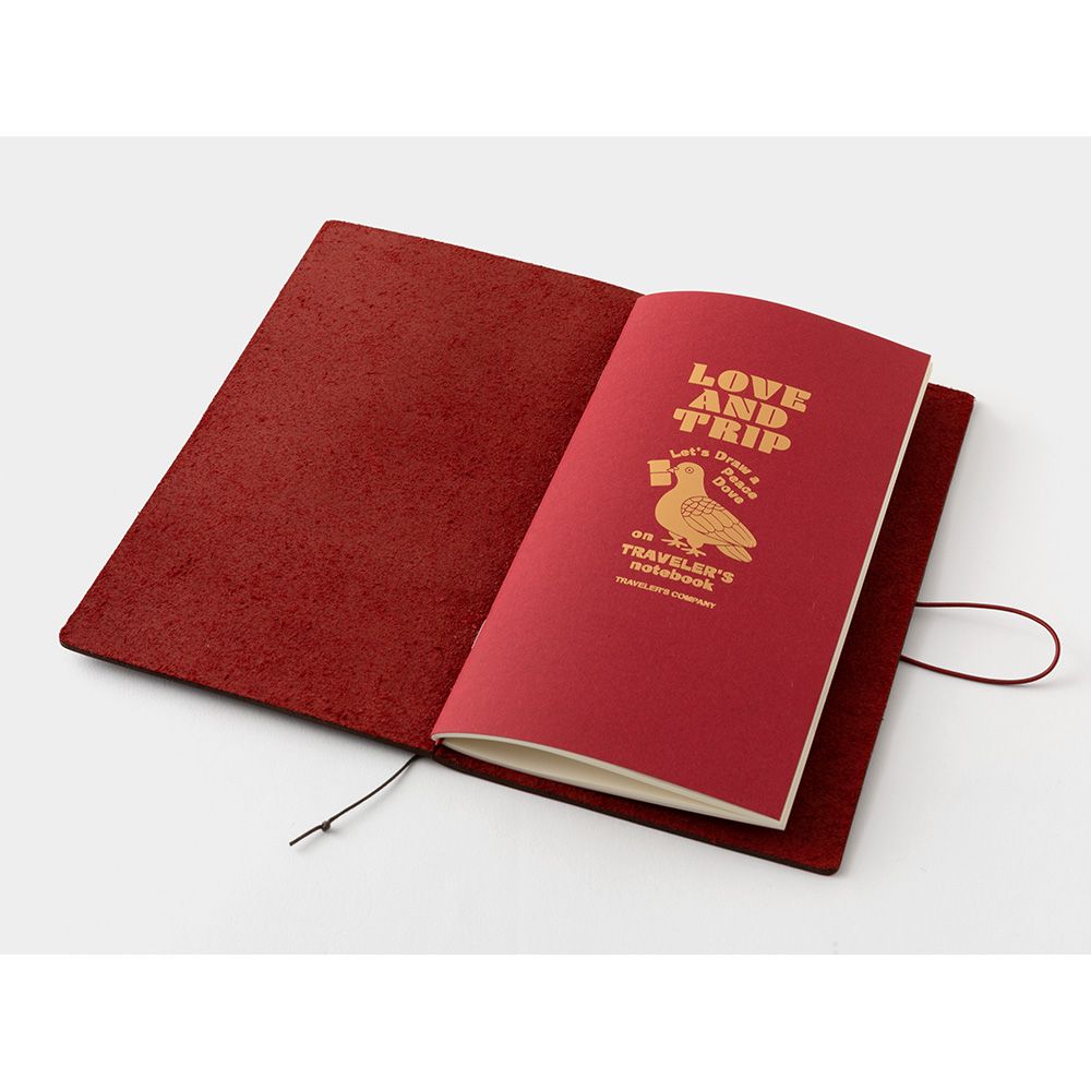 TRAVELER’S COMPANY – Traveler’s Notebook – LOVE &amp; TRIP – Red (Regular Size)