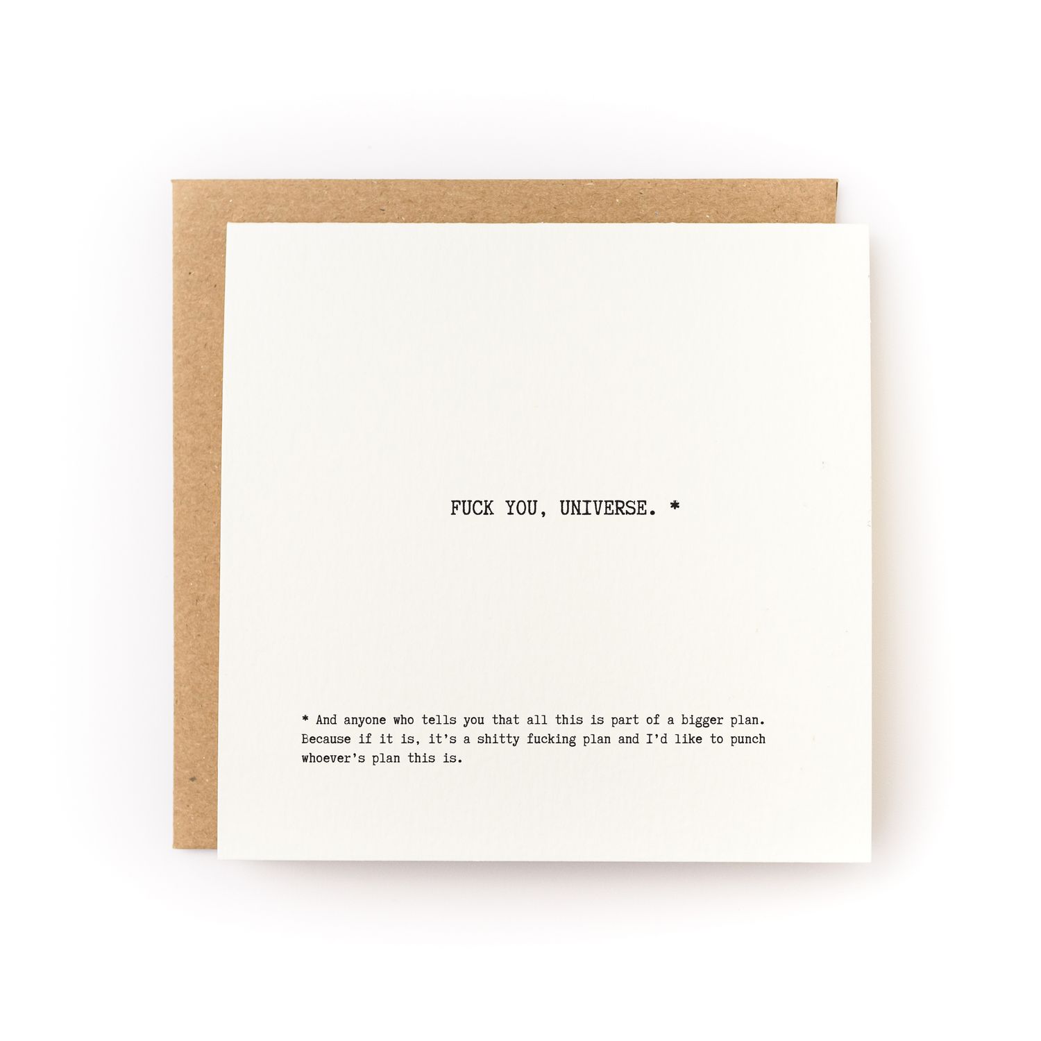 Fuck You Universe Letterpress Card