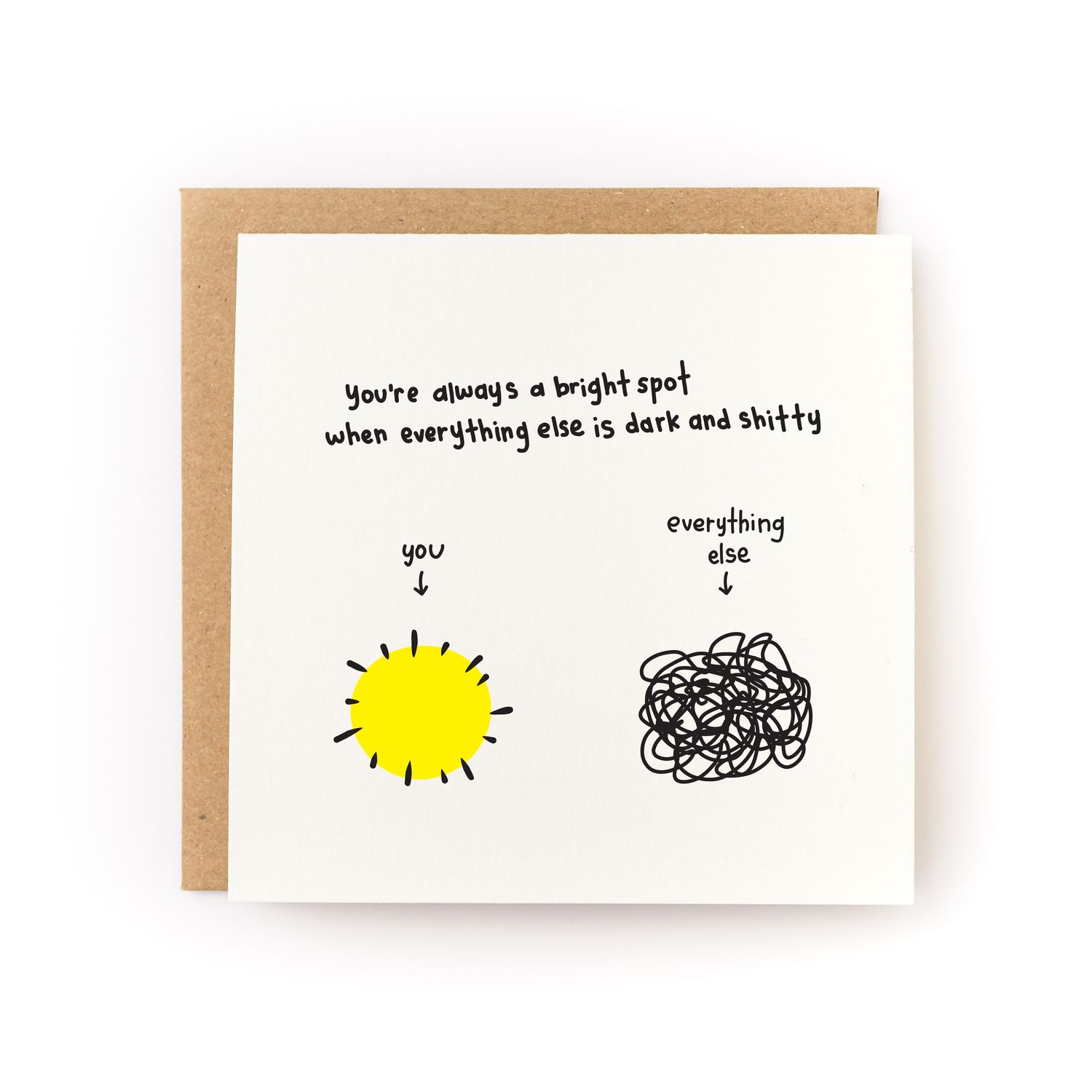 You&#39;re A Bright Spot Letterpress Card