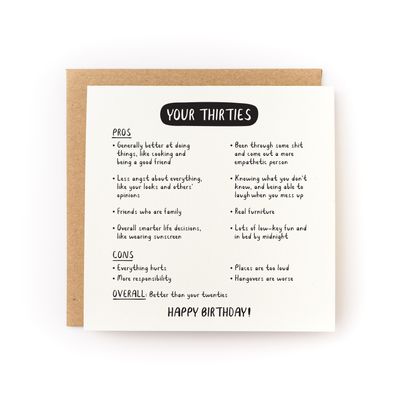 Your Thirties Letterpress Card