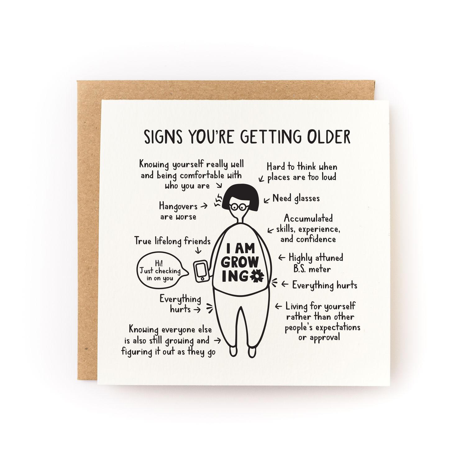 Signs You&#39;re Getting Older Letterpress Card