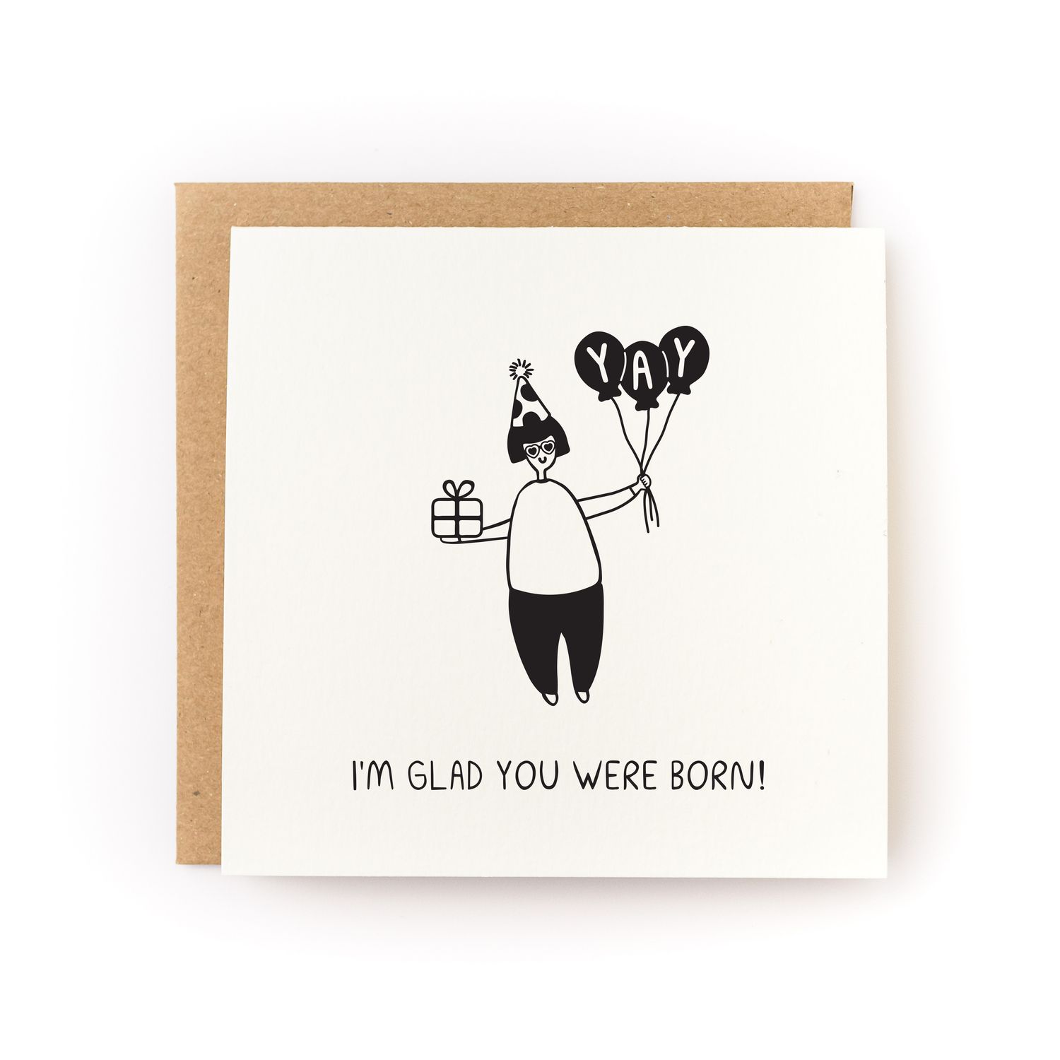 Glad You Were Born Letterpress Card