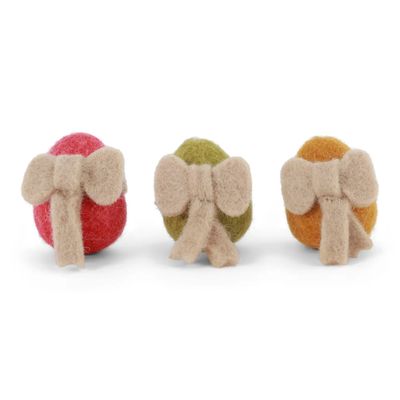 Colorful Eggs with Bow - Set of 3