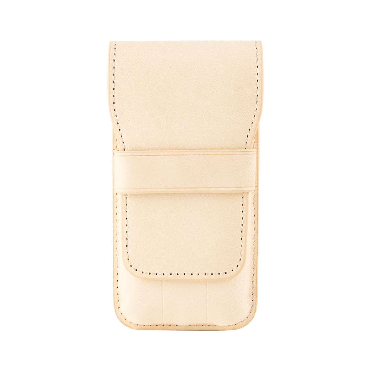 Leather 3 Pen Flap Case Undyed