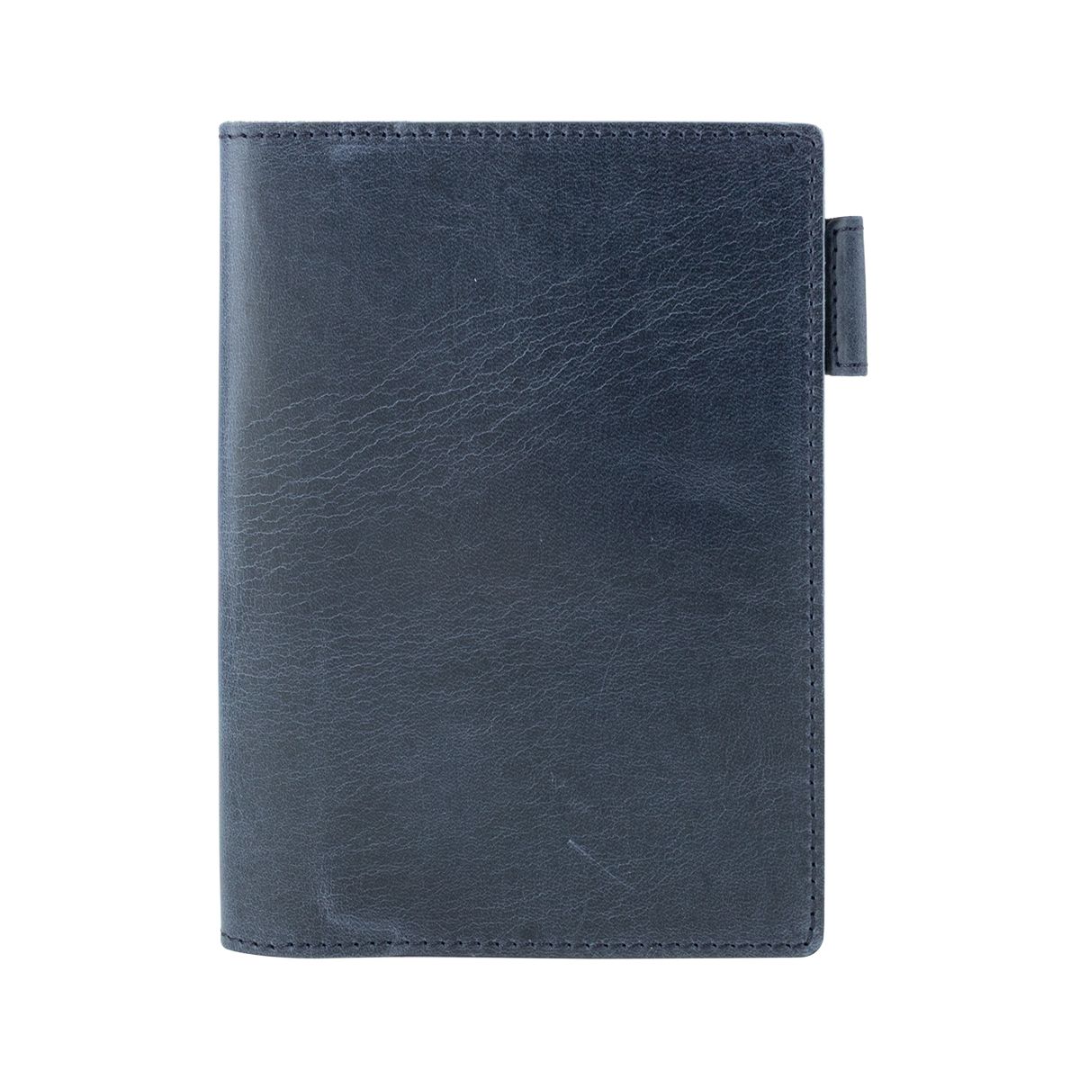 Leather A6 Notebook Cover Navy Blue