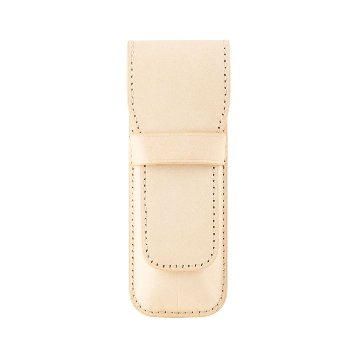 Leather 2 Pen Flap Case Undyed
