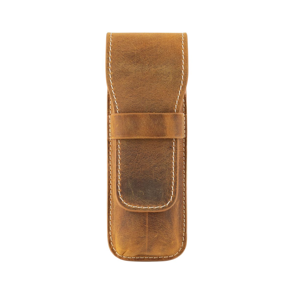 Leather 2 Pen Flap Case Crazy Horse Brown