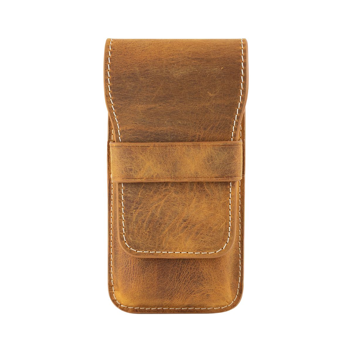 Leather 3 Pen Flap Case Crazy Horse Brown