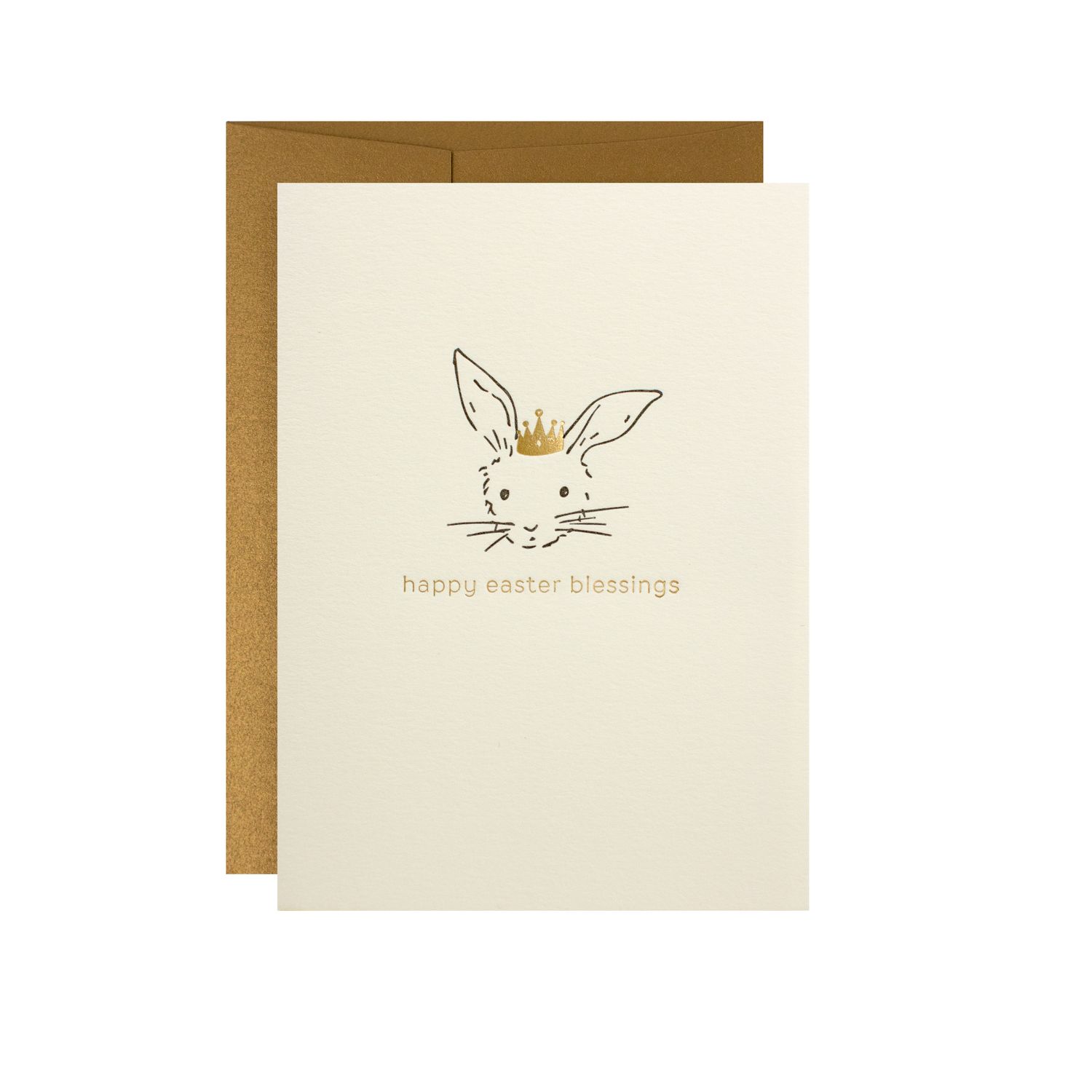 Happy Easter Blessings Adorable Animal Letterpress Card, Size: Single